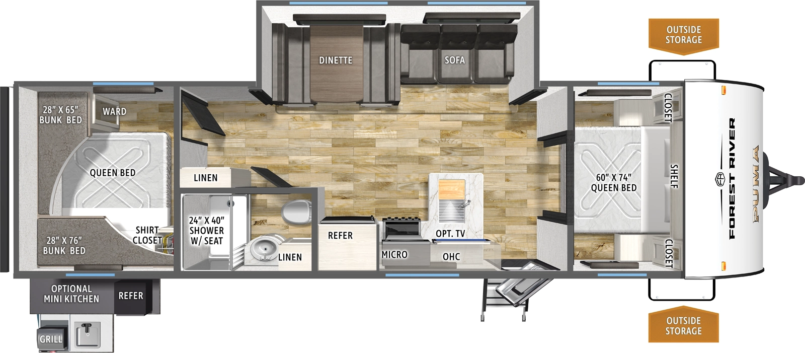 Puma Camping Edition 303BHCE Floorplan